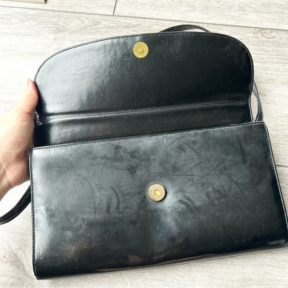 Vintage Naturalizer Mastercraft Patent Leather Croc Leather Clutch Shoulder Bag - Picture 8 of 13